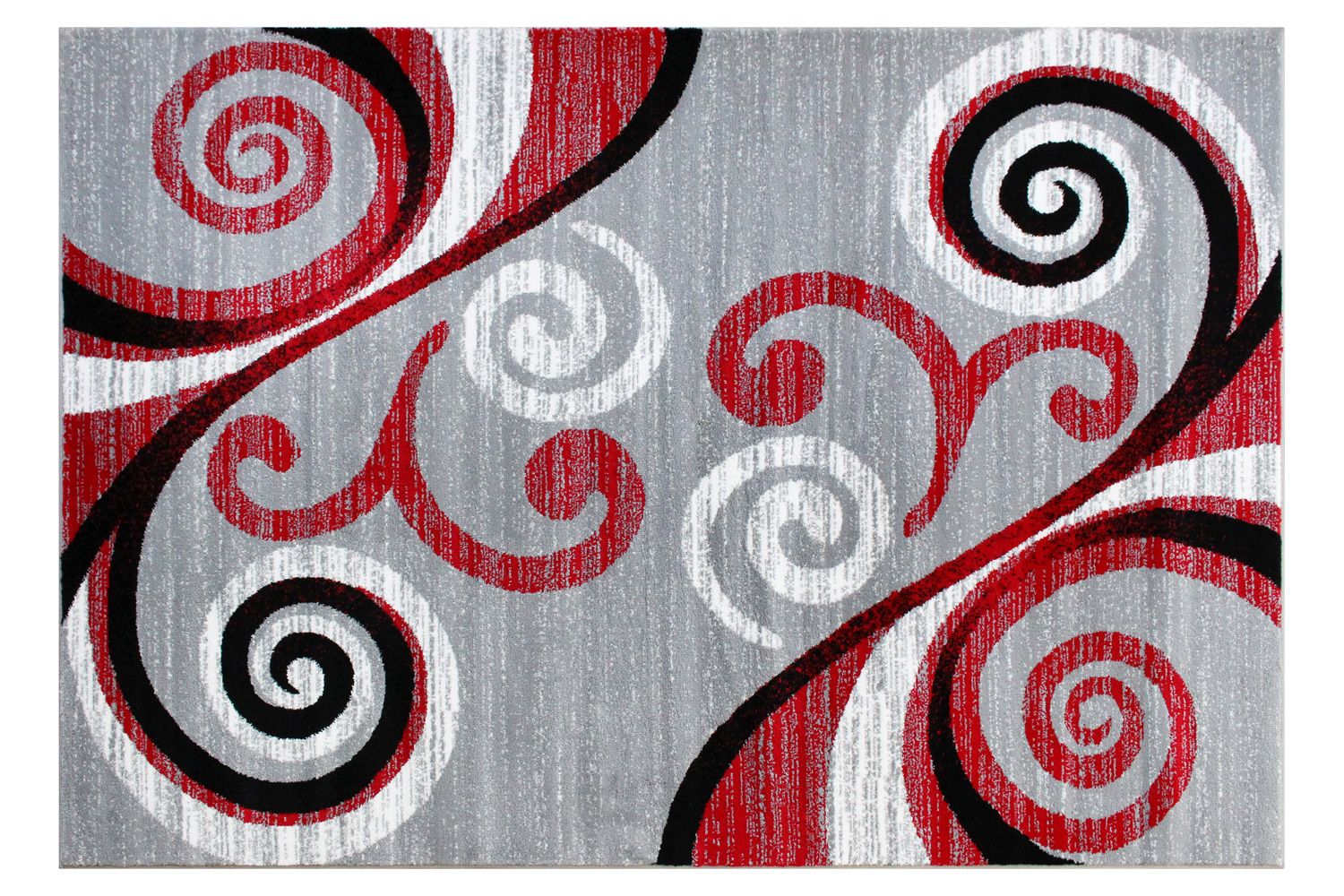 BLNK Valli Collection Abstract Olefin Area Rug with Jute Backing - Red, 5'W x 7'L