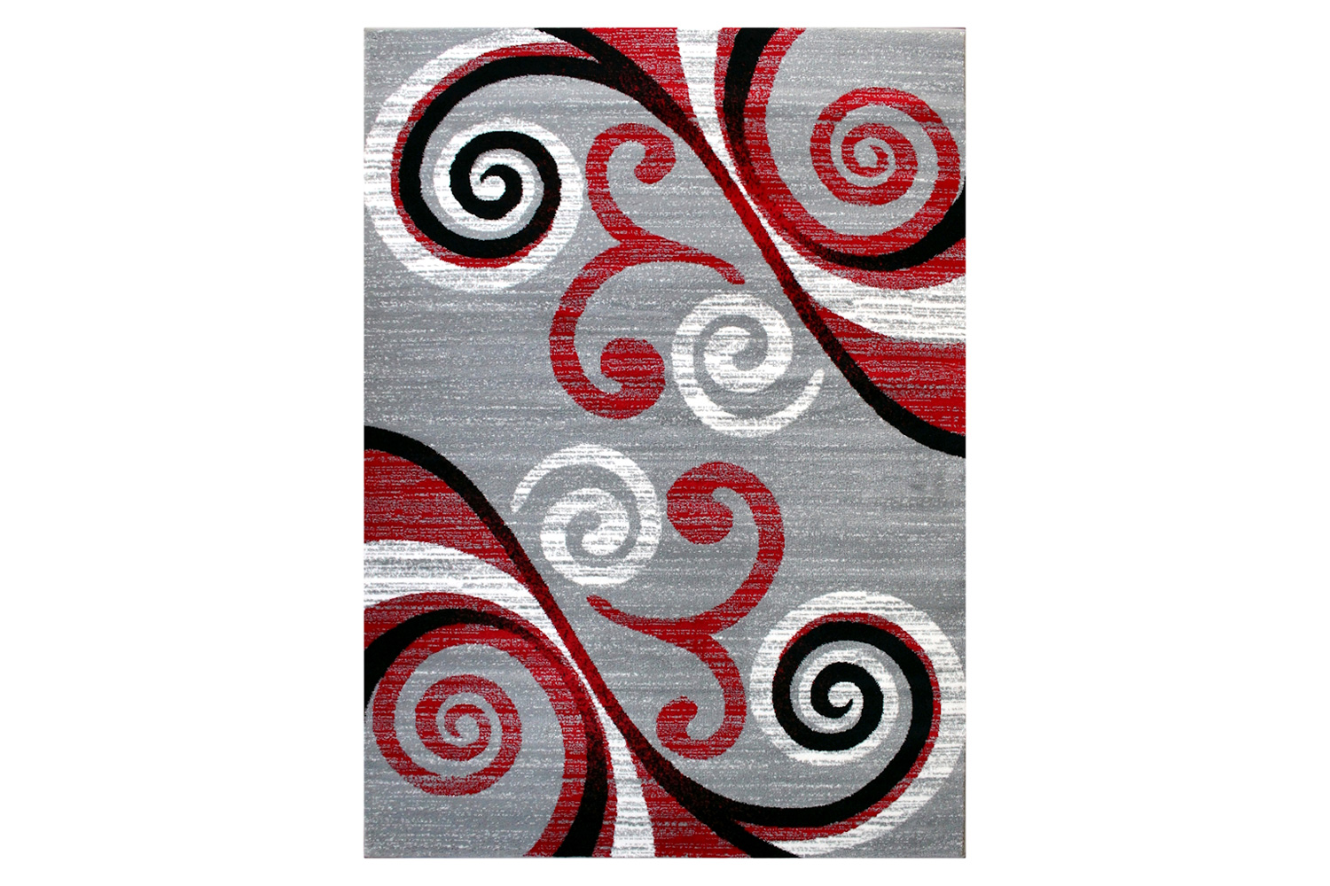 BLNK Valli Collection Abstract Olefin Area Rug with Jute Backing - Red, 6'W x 9'L