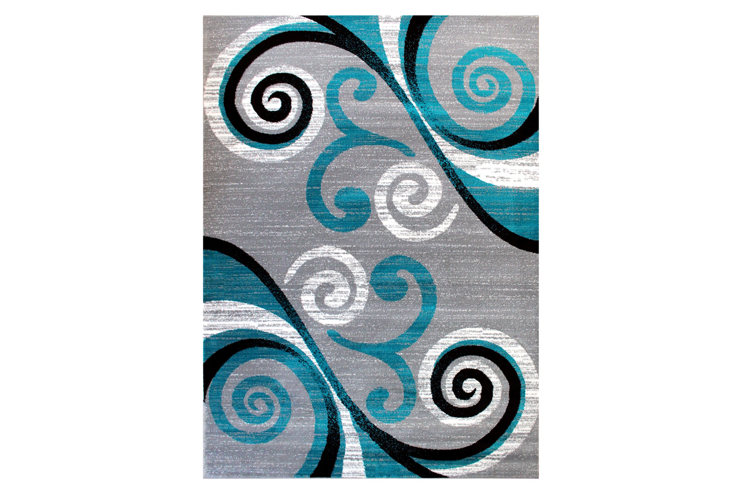 BLNK Valli Collection Abstract Olefin Area Rug with Jute Backing - Turquoise, 6'W x 9'L