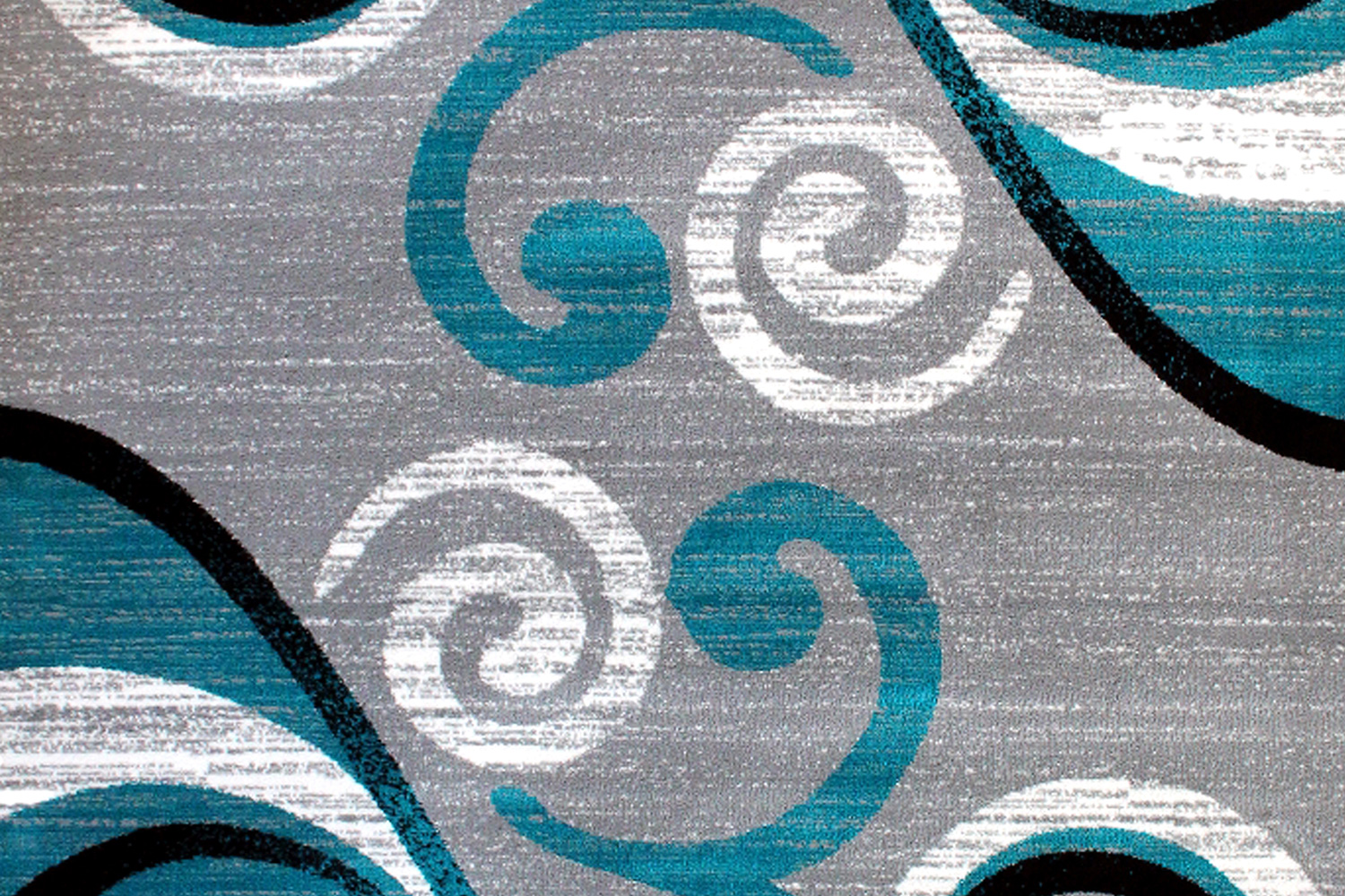 BLNK Valli Collection Abstract Olefin Area Rug with Jute Backing - Turquoise, 6'W x 9'L