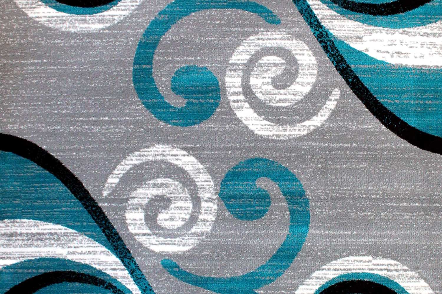 BLNK Valli Collection Abstract Olefin Area Rug with Jute Backing - Turquoise, 8'W x 10'L