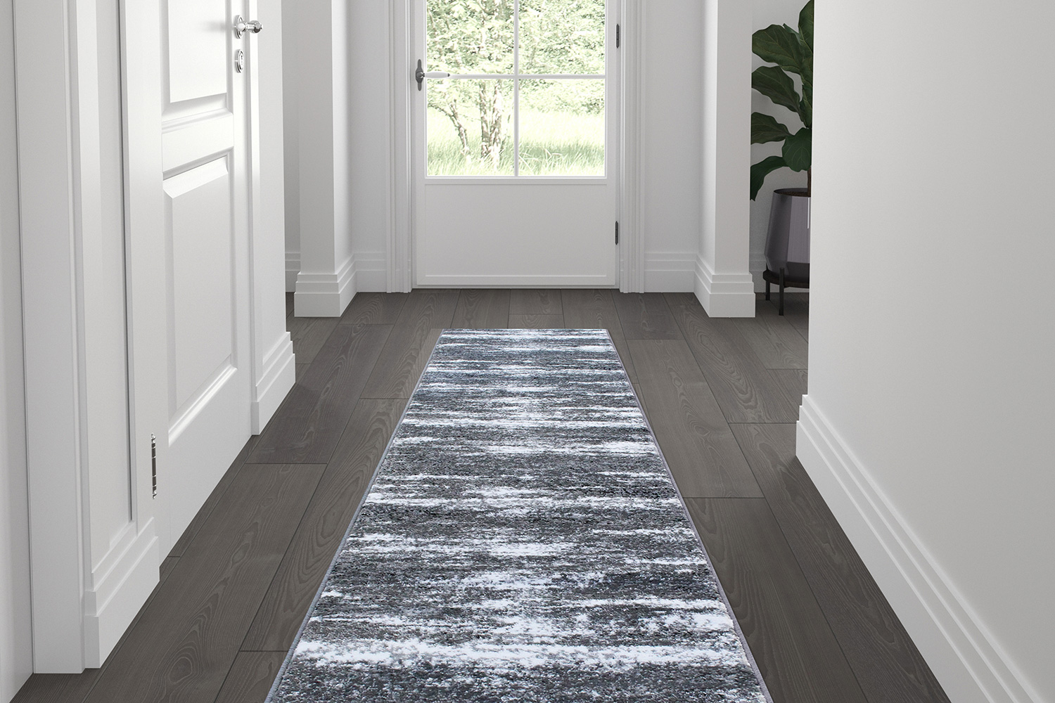 BLNK - Marian Collection Olefin Distressed Area Rug with Jute Backing