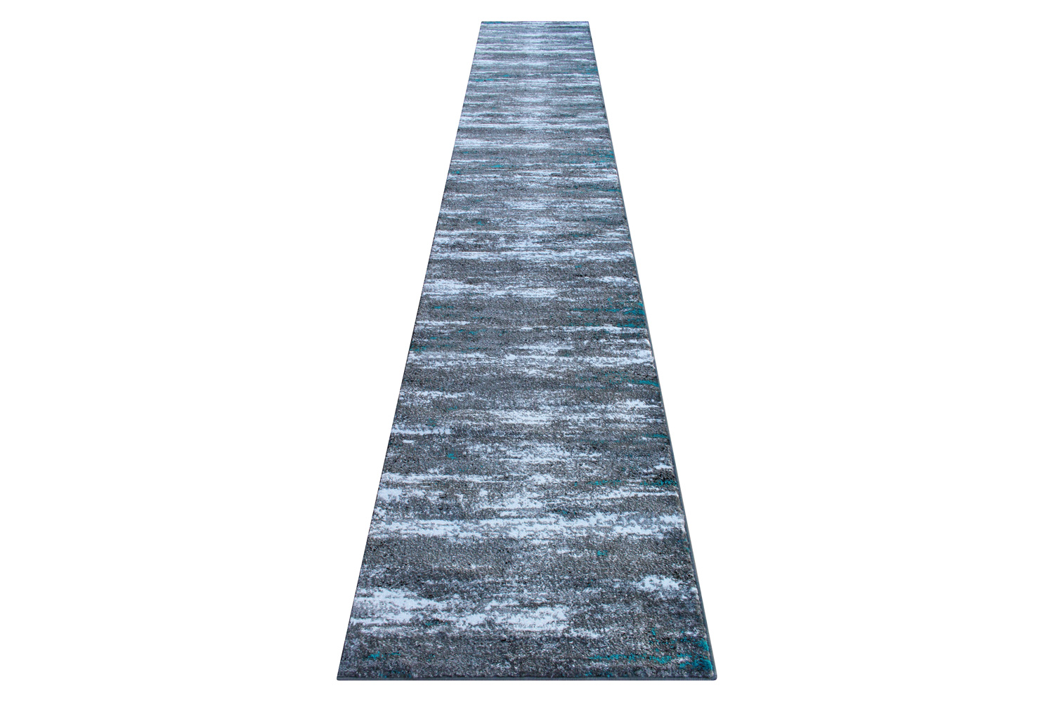 BLNK Marian Collection Olefin Distressed Area Rug with Jute Backing - Gray, 3'W x 16'L