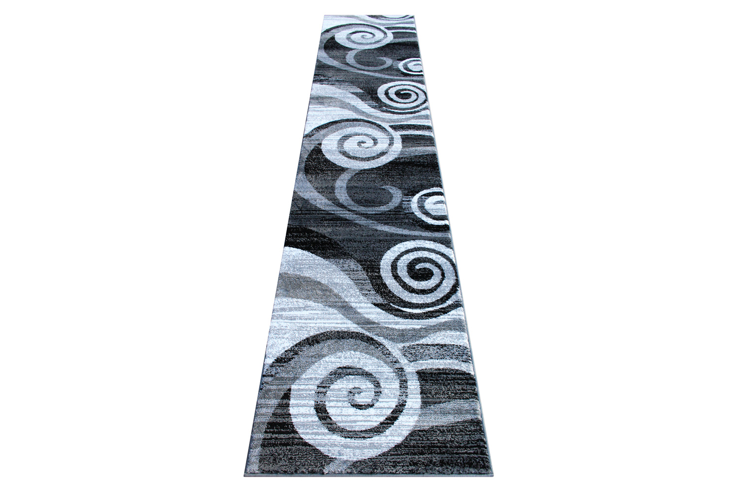 BLNK Cirrus Collection Olefin Swirl Patterned Area Rug with Jute Backing