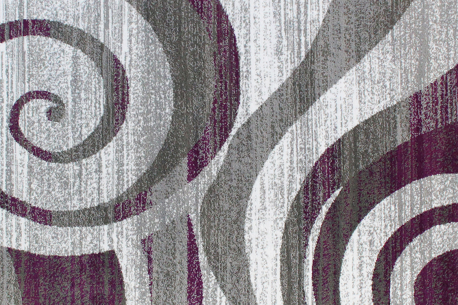 BLNK Cirrus Collection Olefin Swirl Patterned Area Rug with Jute Backing - Purple, 2'W x 7'L