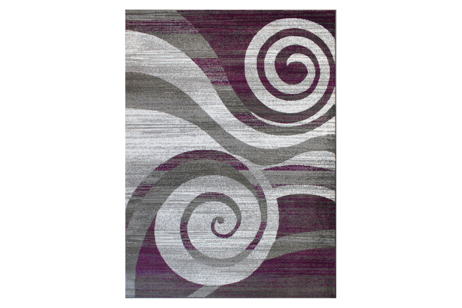 BLNK Cirrus Collection Olefin Swirl Patterned Area Rug with Jute Backing - Purple, 4'W x 5'L