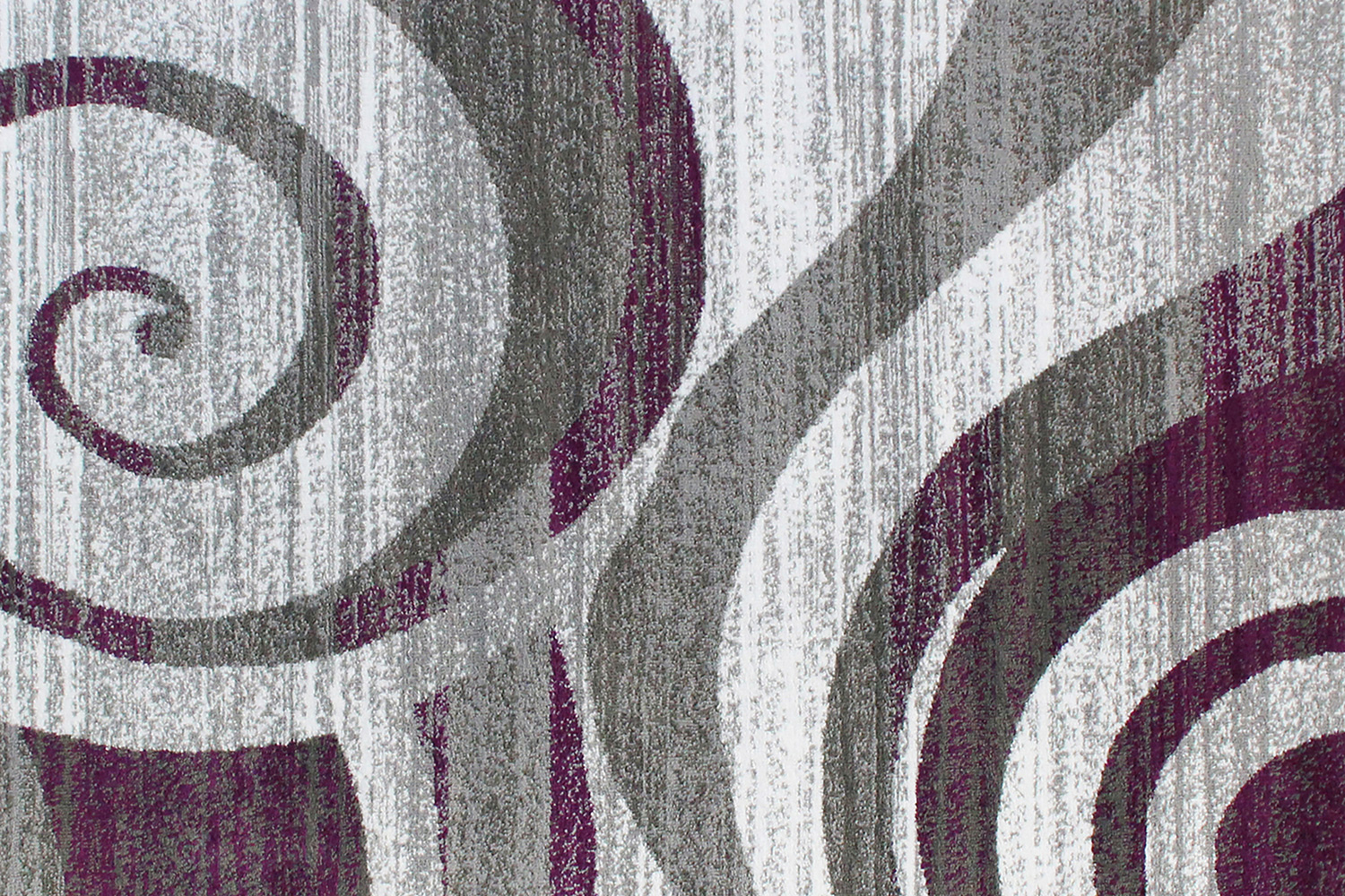 BLNK Cirrus Collection Olefin Swirl Patterned Area Rug with Jute Backing - Purple, 5'W x 7'L