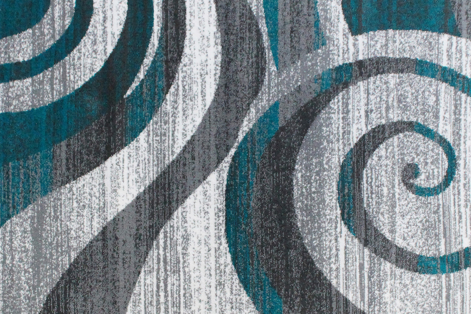 BLNK Cirrus Collection Olefin Swirl Patterned Area Rug with Jute Backing - Turquoise, 5'W x 7'L