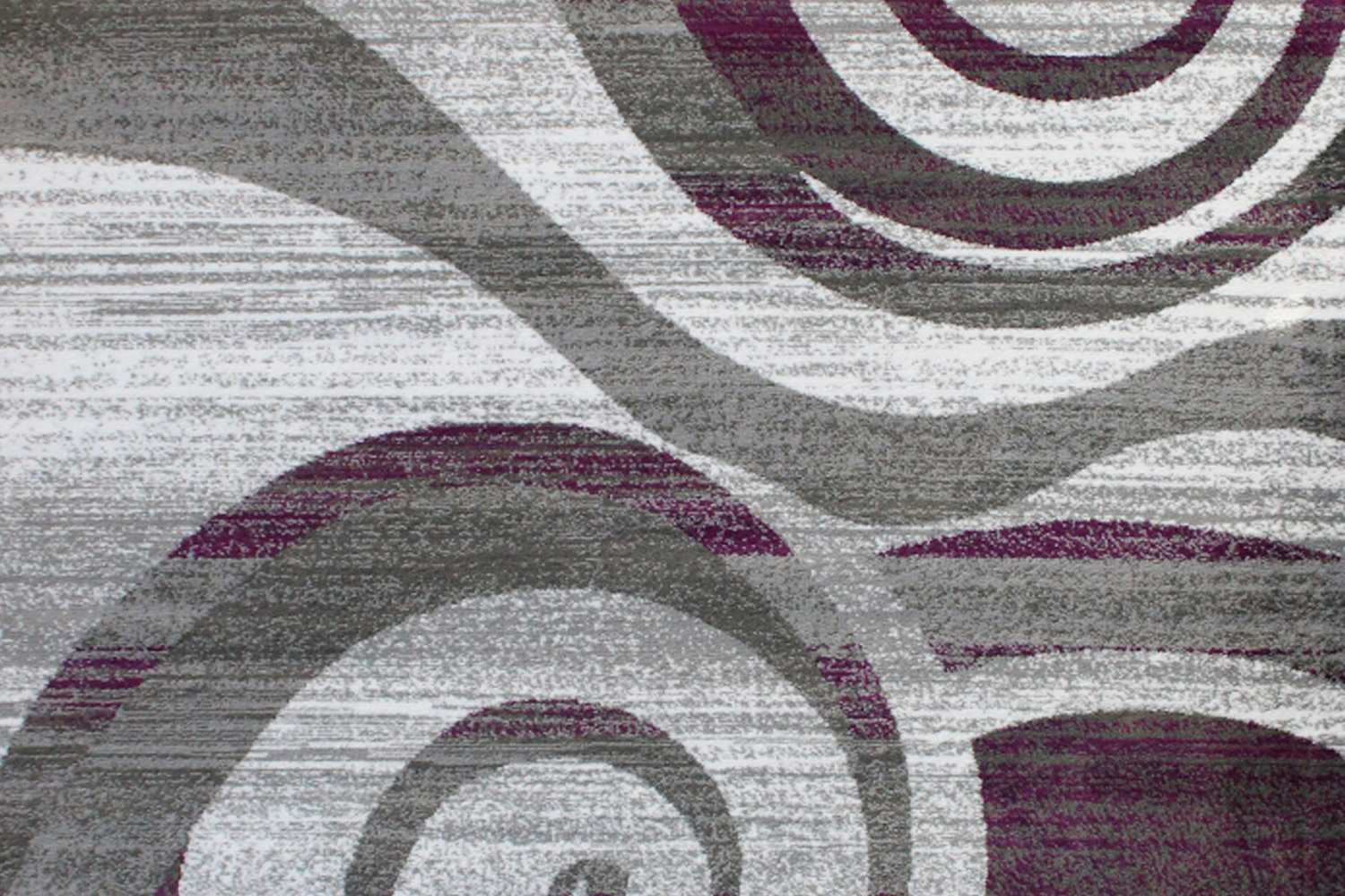 BLNK Cirrus Collection Olefin Swirl Patterned Area Rug with Jute Backing - Purple, 6'W x 9'L