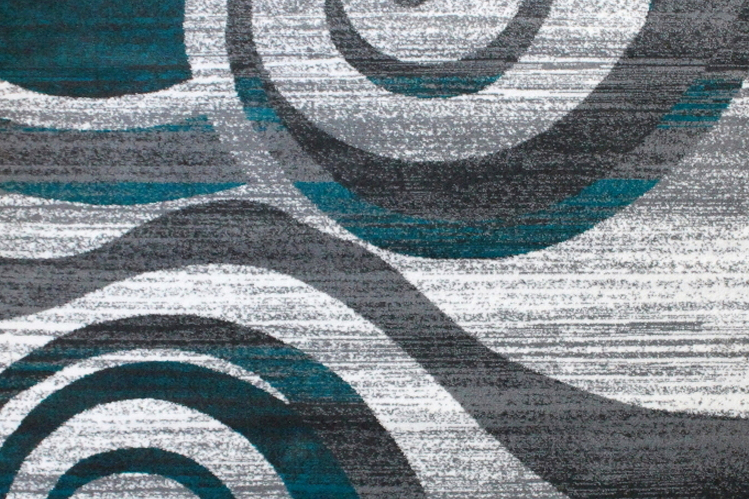 BLNK Cirrus Collection Olefin Swirl Patterned Area Rug with Jute Backing - Turquoise, 8'W x 10'L