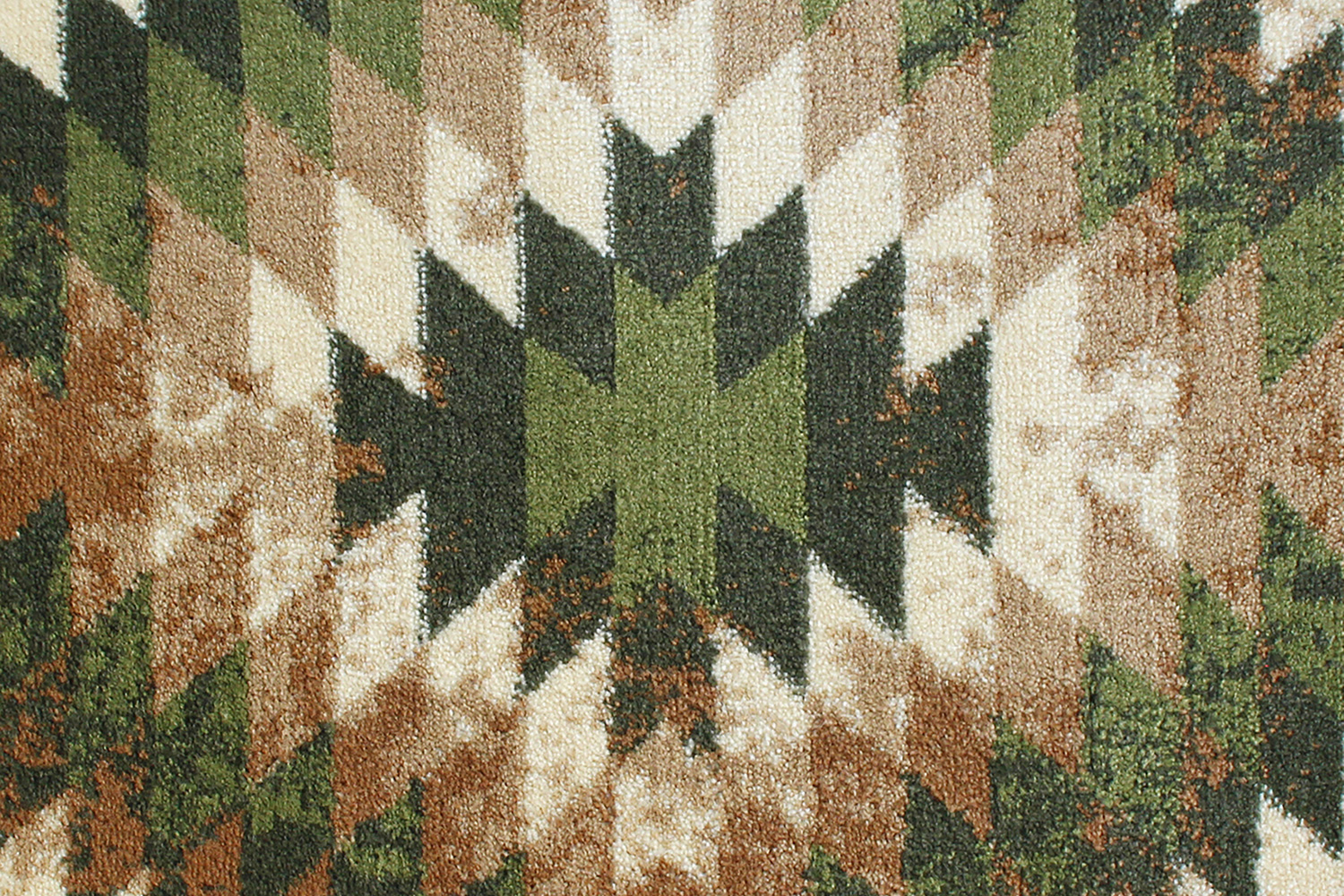 BLNK Teagan Collection Southwestern Style Olefin Area Rug with Jute Backing - Green, 2'W x 11'L