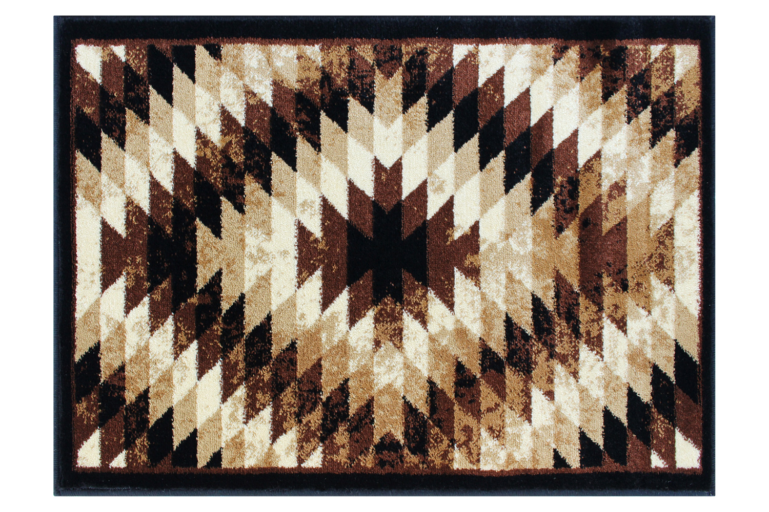 BLNK Teagan Collection Southwestern Style Olefin Area Rug with Jute Backing - Brown, 2'W x 3'L