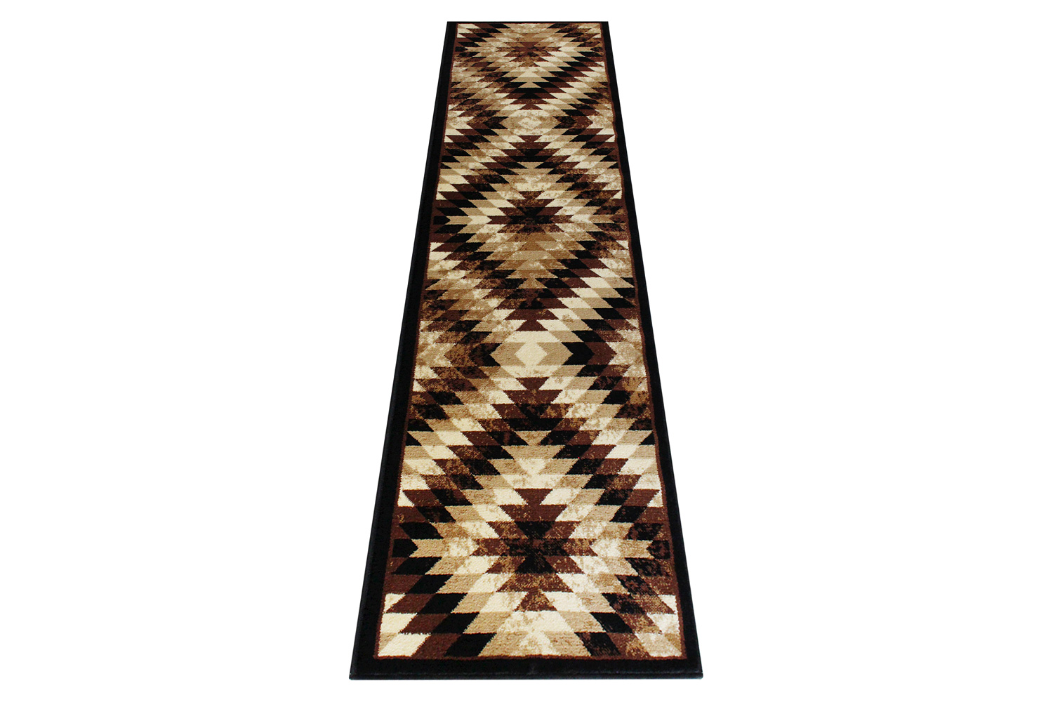 BLNK Teagan Collection Southwestern Style Olefin Area Rug with Jute Backing - Brown, 2'W x 7'L