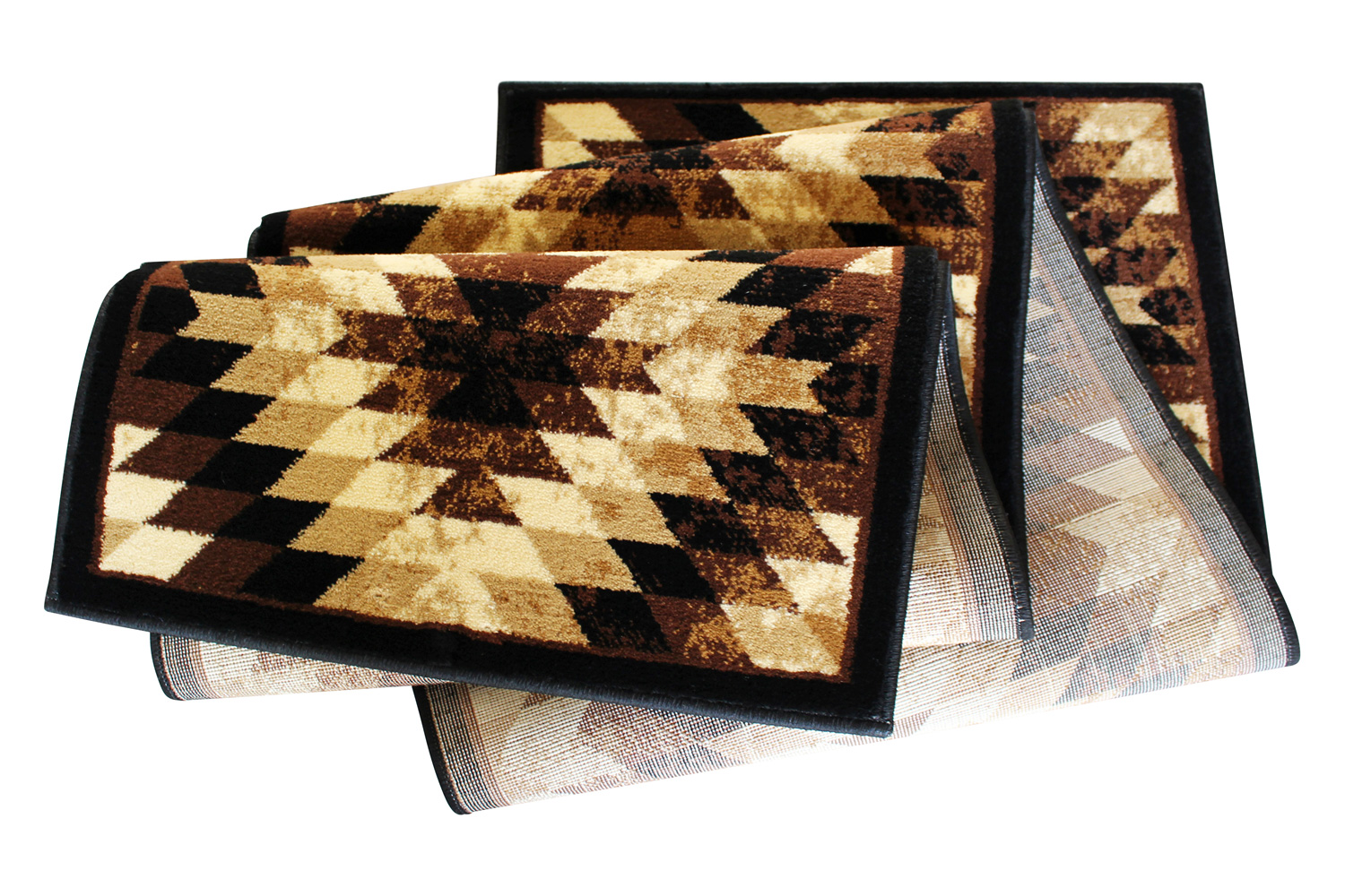 BLNK Teagan Collection Southwestern Style Olefin Area Rug with Jute Backing - Brown, 2'W x 7'L