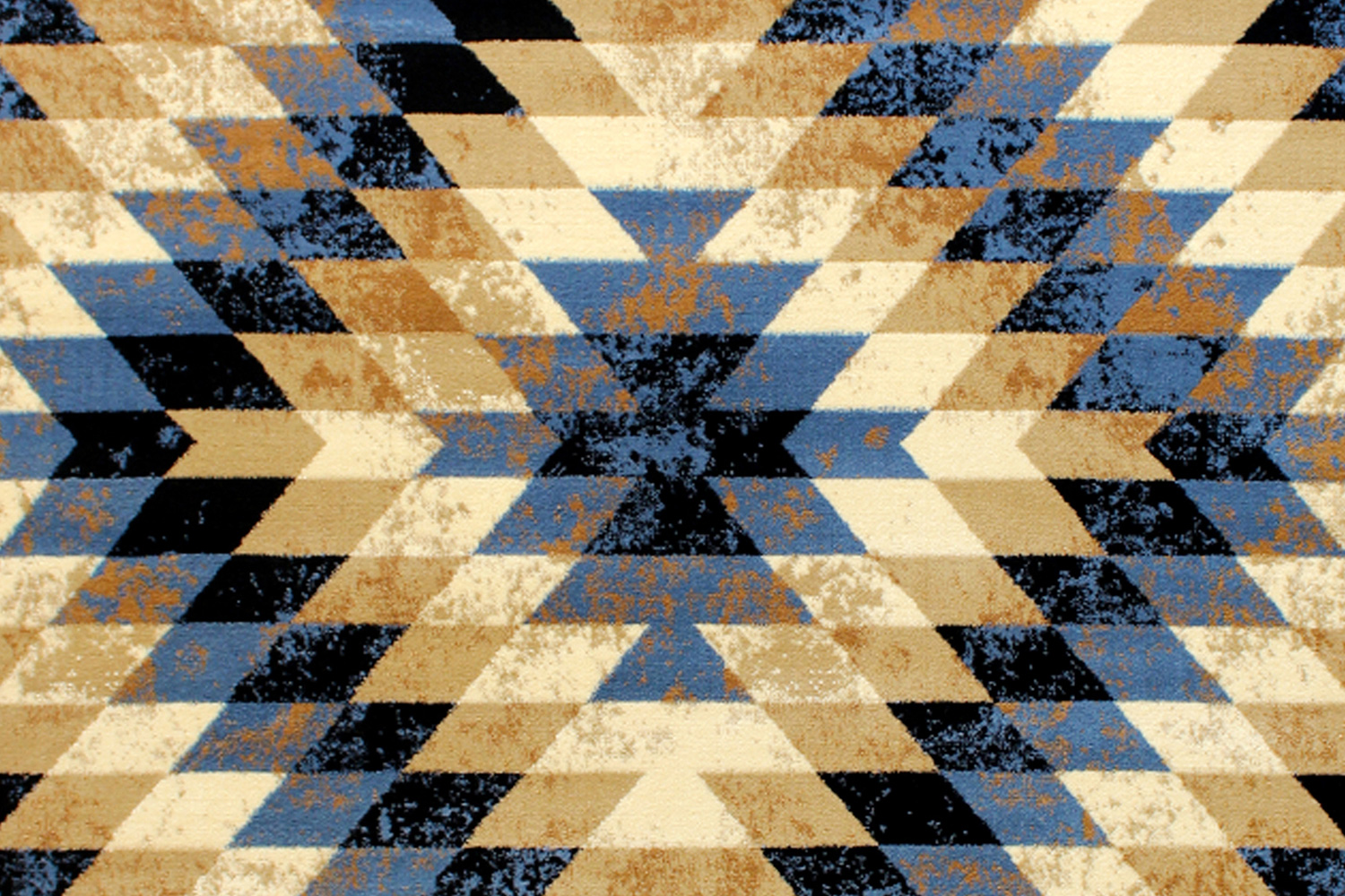 BLNK Teagan Collection Southwestern Style Olefin Area Rug with Jute Backing - Blue, 4'W x 5'L