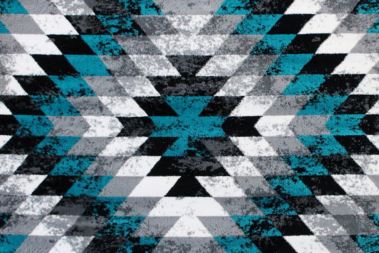 BLNK Teagan Collection Southwestern Style Olefin Area Rug with Jute Backing - Turquoise, 4'W x 5'L