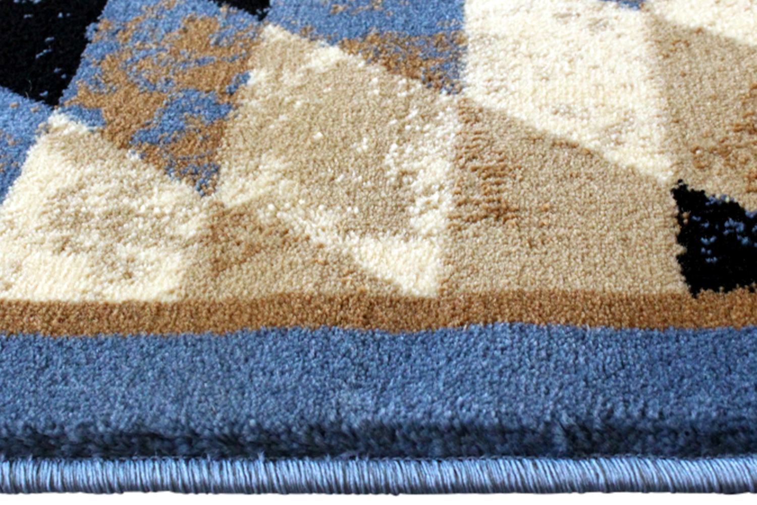 BLNK Teagan Collection Southwestern Style Olefin Area Rug with Jute Backing - Blue, 5'W x 7'L