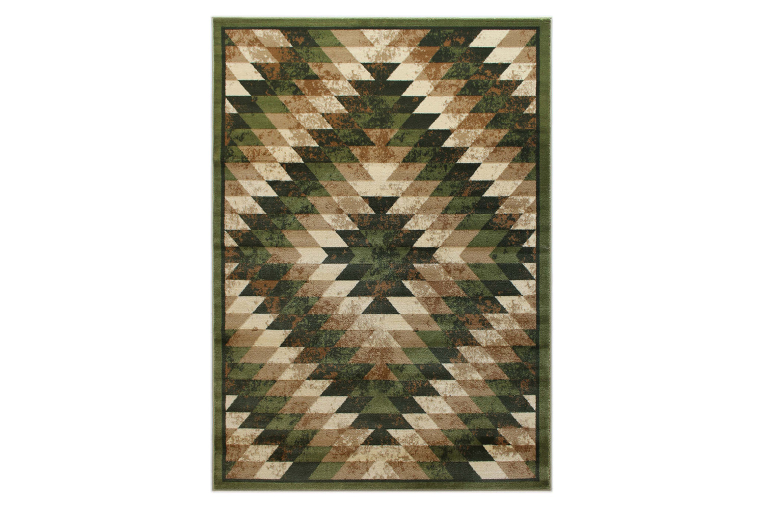 BLNK Teagan Collection Southwestern Style Olefin Area Rug with Jute Backing - Green, 5'W x 7'L