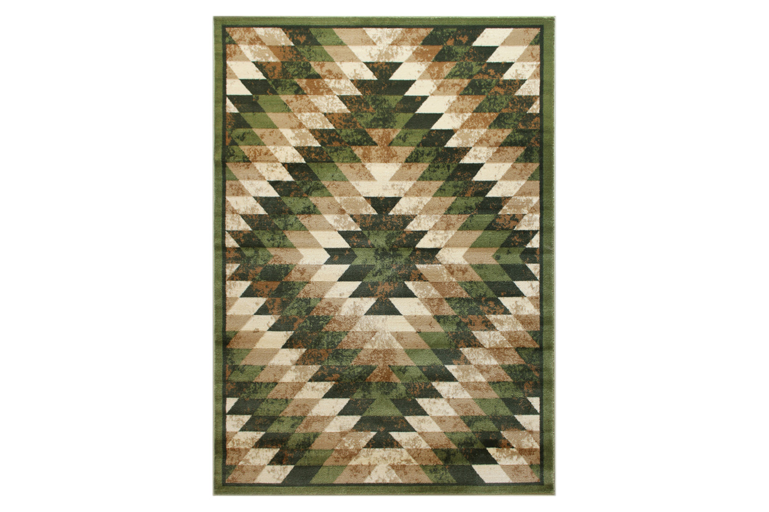 BLNK Teagan Collection Southwestern Style Olefin Area Rug with Jute Backing - Green, 6'W x 9'L