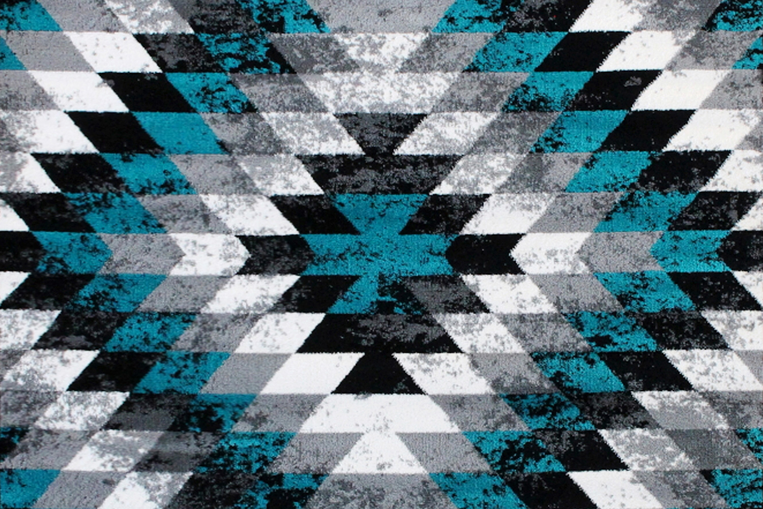 BLNK Teagan Collection Southwestern Style Olefin Area Rug with Jute Backing - Turquoise, 6'W x 9'L