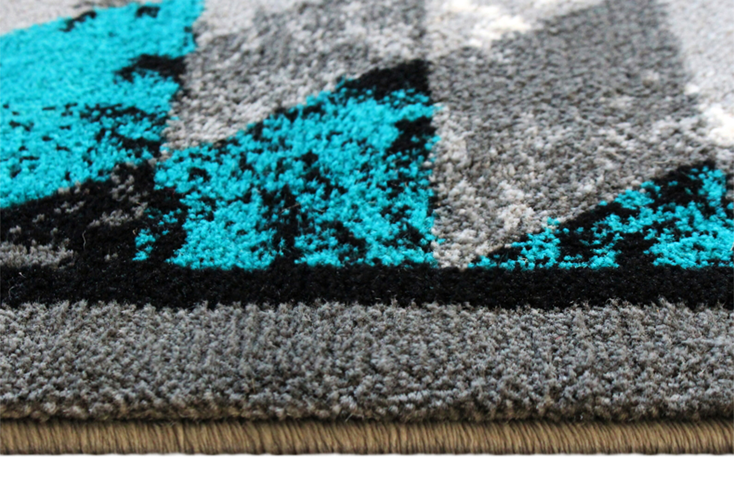 BLNK Teagan Collection Southwestern Style Olefin Area Rug with Jute Backing - Turquoise, 8'W x 10'L