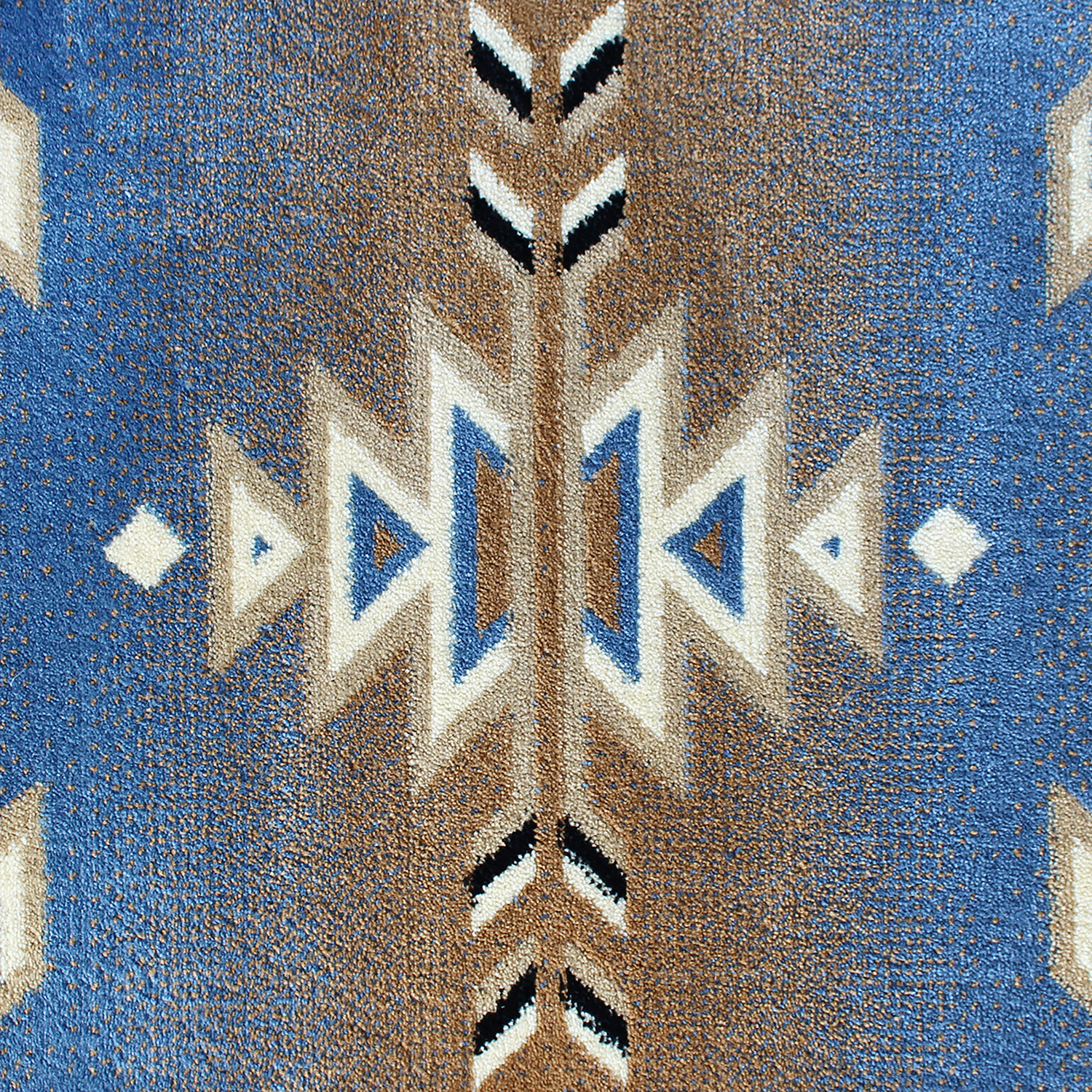 BLNK Lodi Collection Southwestern Style Olefin Area Rug with Jute Backing - Blue, 2'W x 11'L