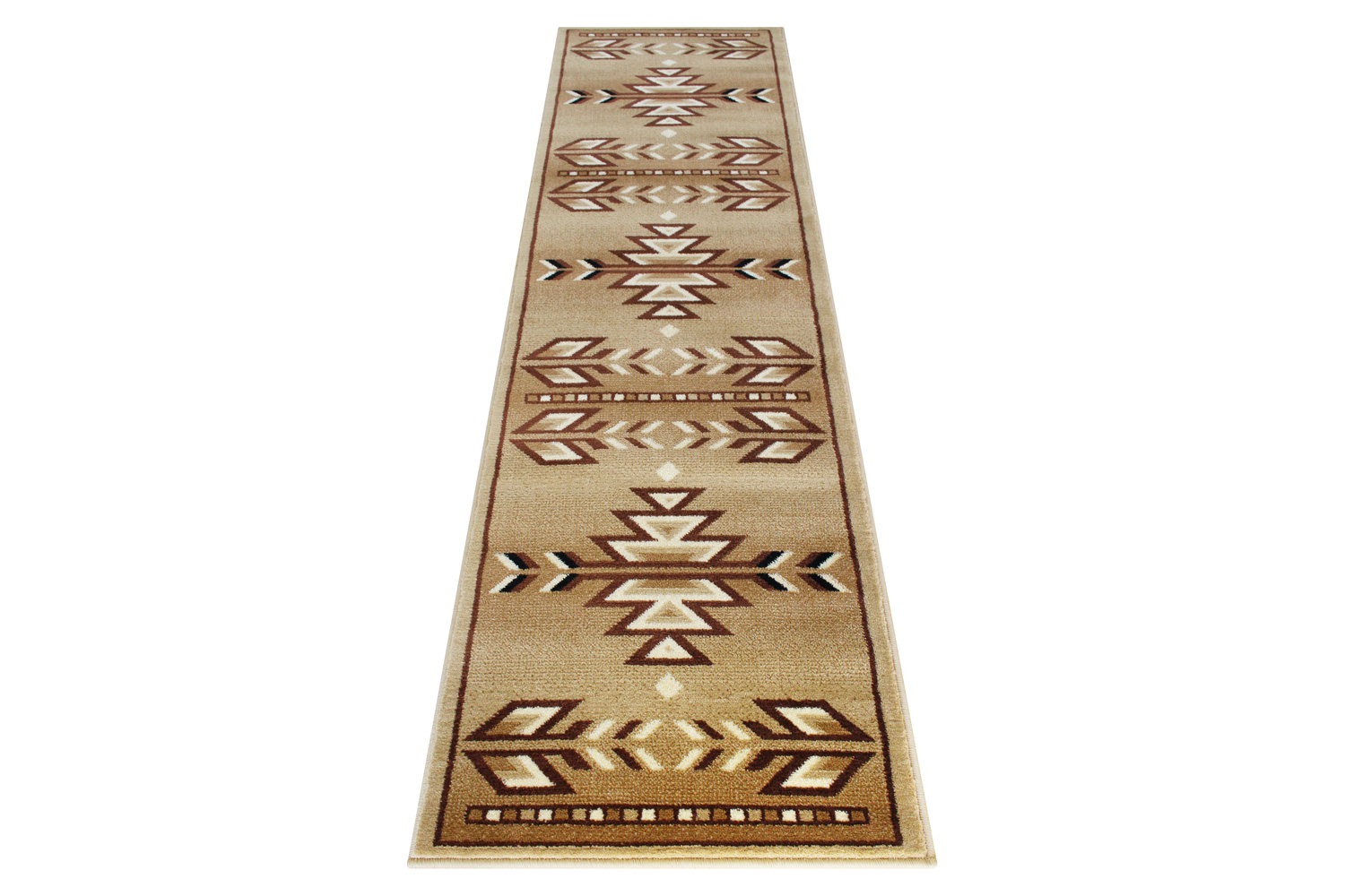 BLNK Lodi Collection Southwestern Style Olefin Area Rug with Jute Backing - Brown, 2'W x 7'L