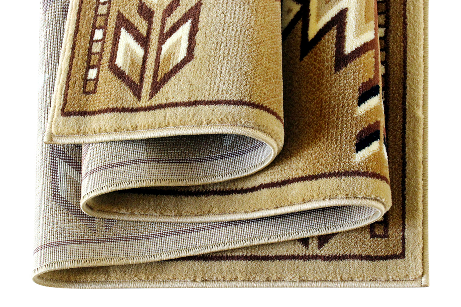 BLNK Lodi Collection Southwestern Style Olefin Area Rug with Jute Backing - Brown, 2'W x 7'L