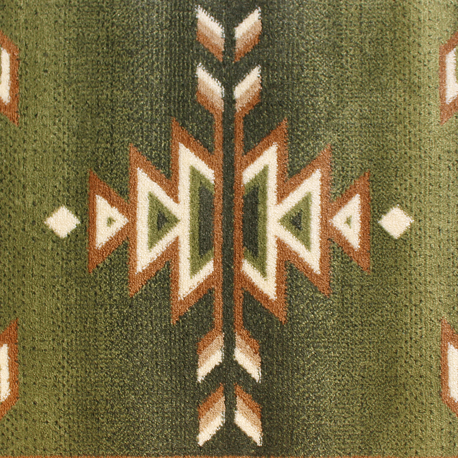 BLNK Lodi Collection Southwestern Style Olefin Area Rug with Jute Backing - Green, 2'W x 7'L