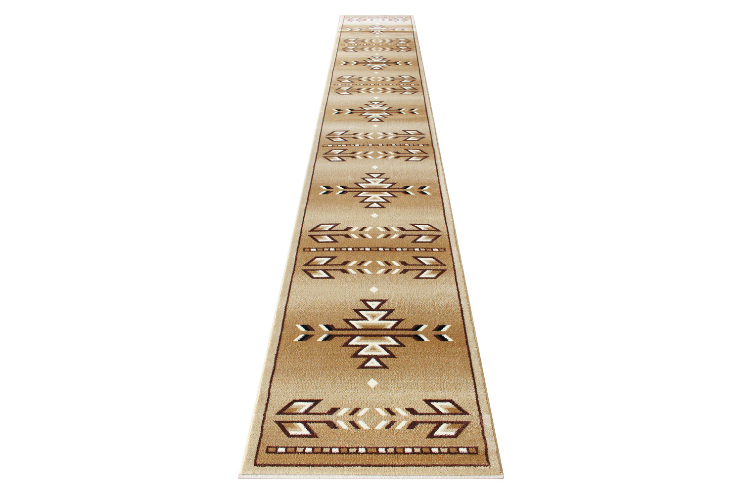 BLNK Lodi Collection Southwestern Style Olefin Area Rug with Jute Backing - Brown, 3'W x 16'L