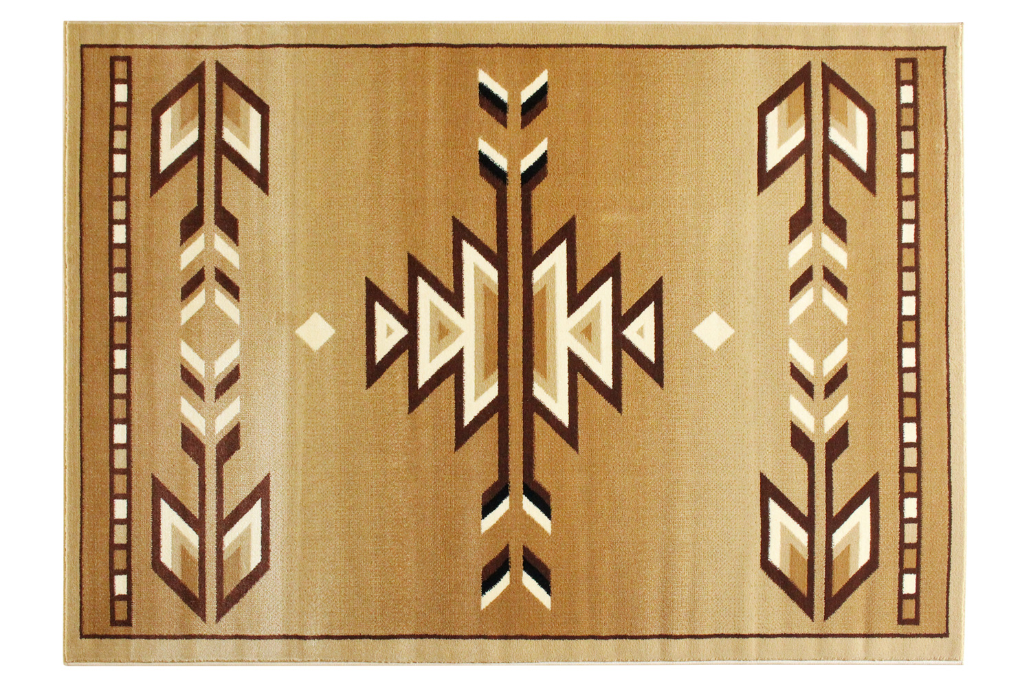 BLNK Lodi Collection Southwestern Style Olefin Area Rug with Jute Backing - Brown, 4'W x 5'L