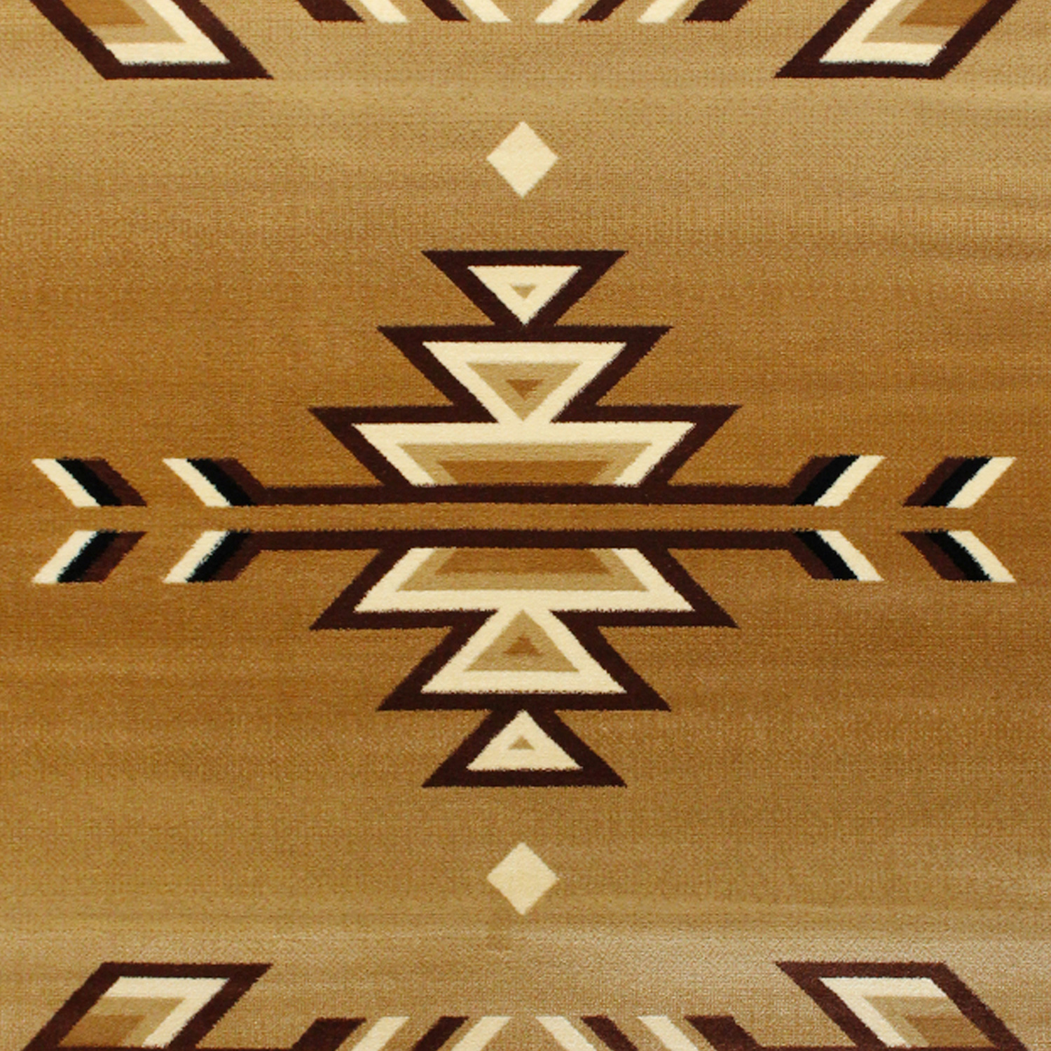 BLNK Lodi Collection Southwestern Style Olefin Area Rug with Jute Backing - Brown, 5'W x 7'L