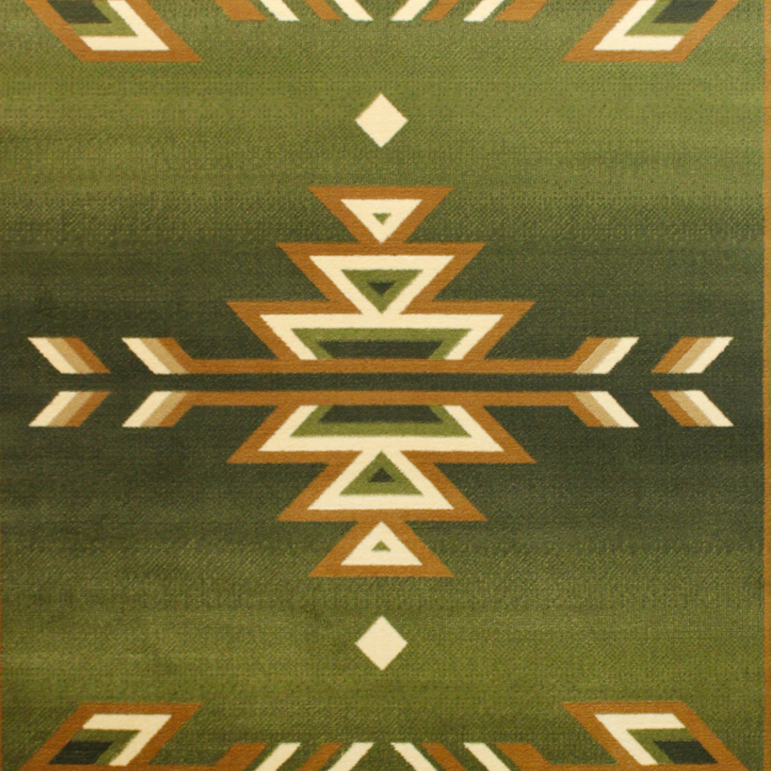 BLNK Lodi Collection Southwestern Style Olefin Area Rug with Jute Backing - Green, 5'W x 7'L