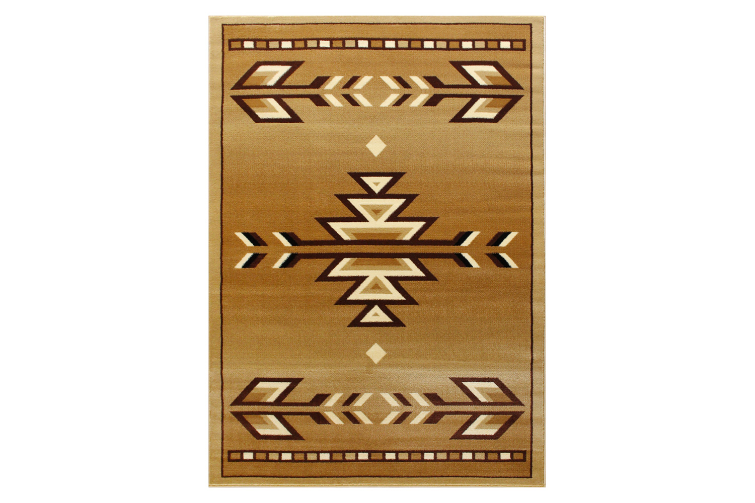 BLNK Lodi Collection Southwestern Style Olefin Area Rug with Jute Backing - Brown, 6'W x 9'L