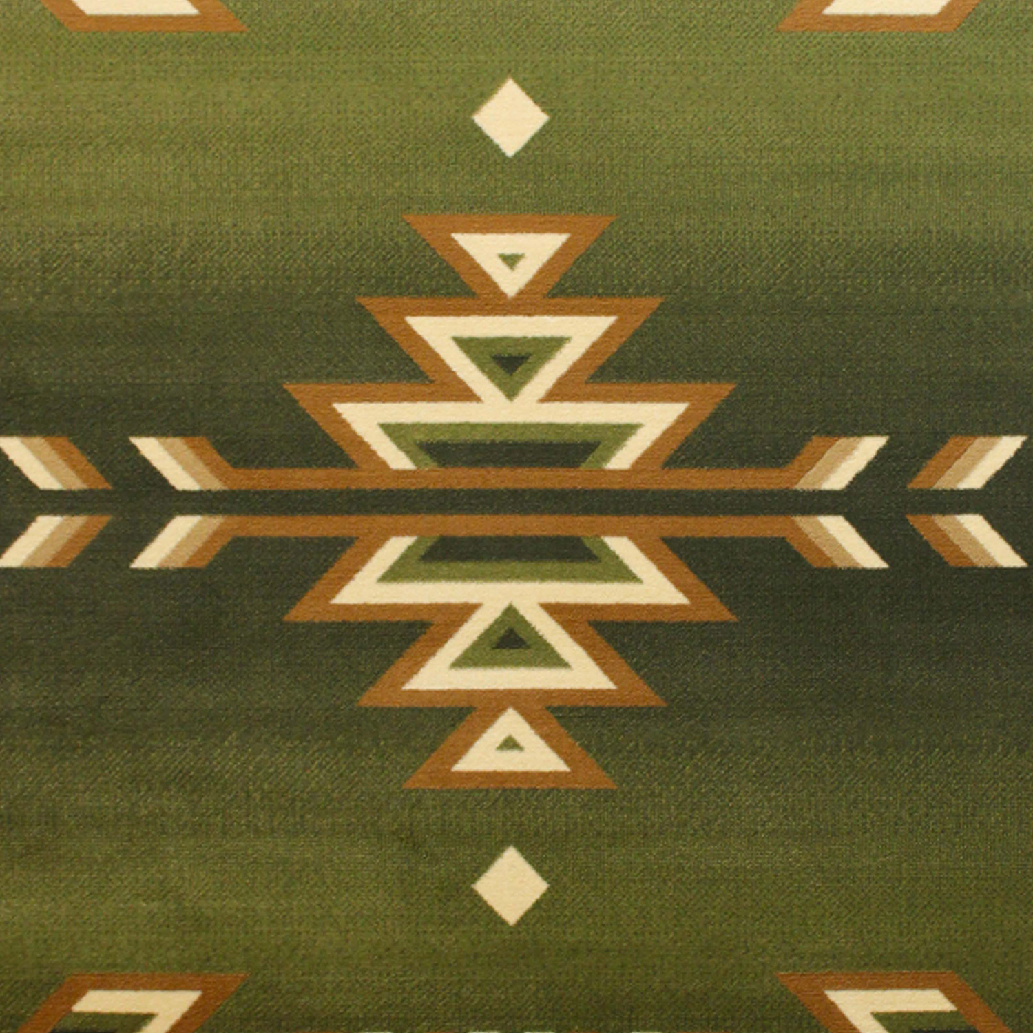 BLNK Lodi Collection Southwestern Style Olefin Area Rug with Jute Backing - Green, 8'W x 10'L