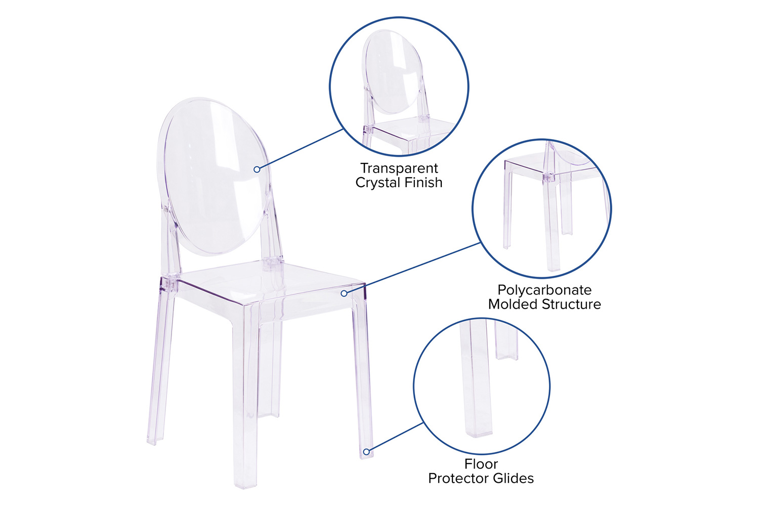 BLNK - Revna Ghost Chair with Oval Back