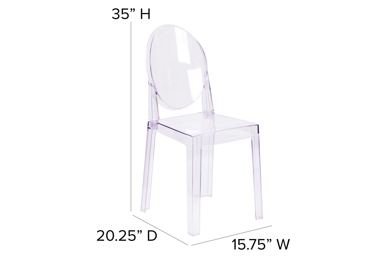 BLNK - Revna Ghost Chair with Oval Back