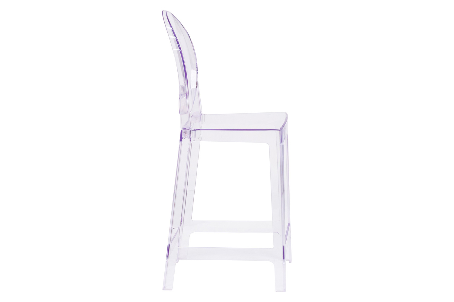 BLNK - Revna Ghost Counter Stool with Oval Back in Revna Transparent Crystal