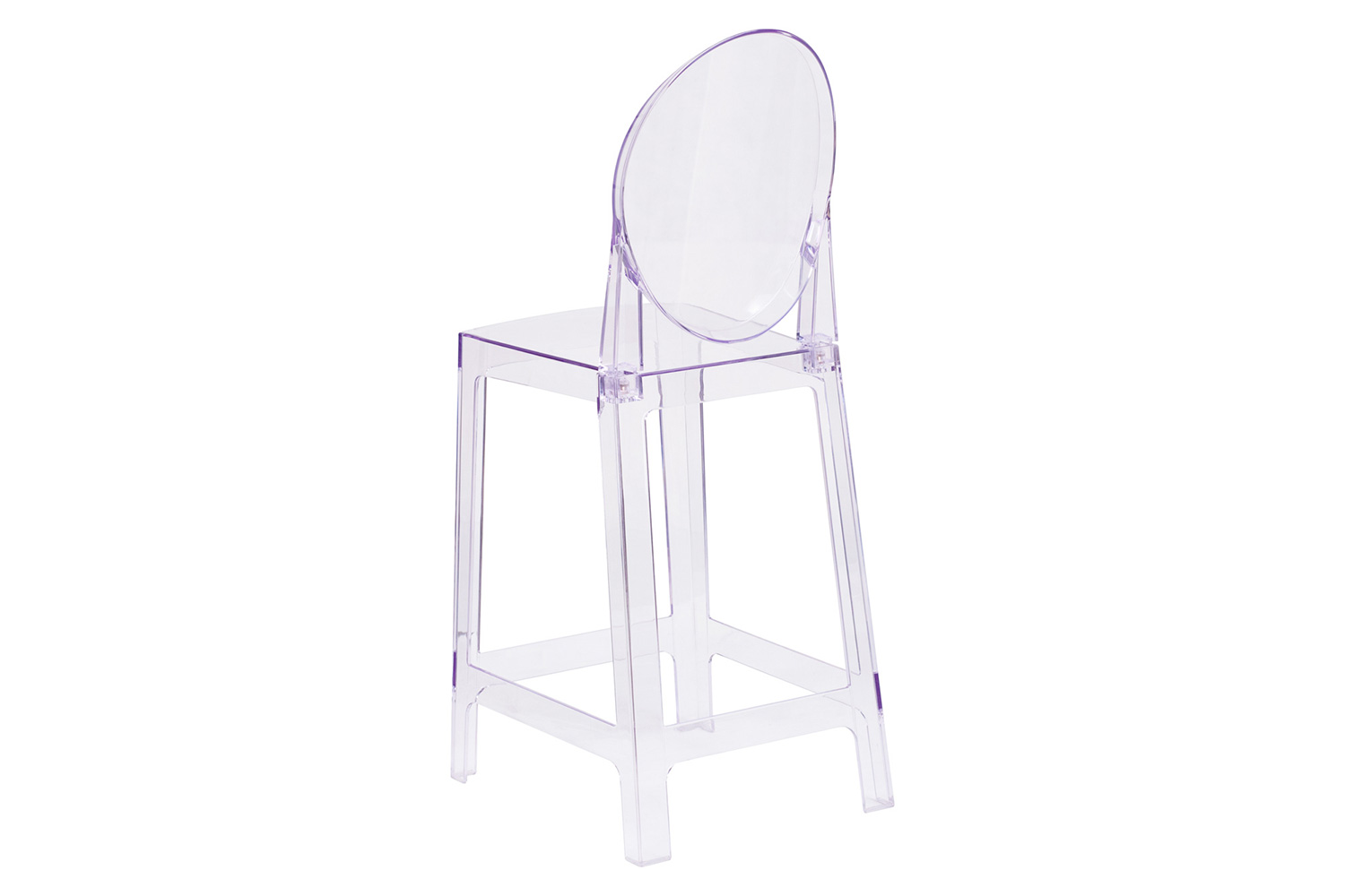 BLNK - Revna Ghost Counter Stool with Oval Back in Revna Transparent Crystal