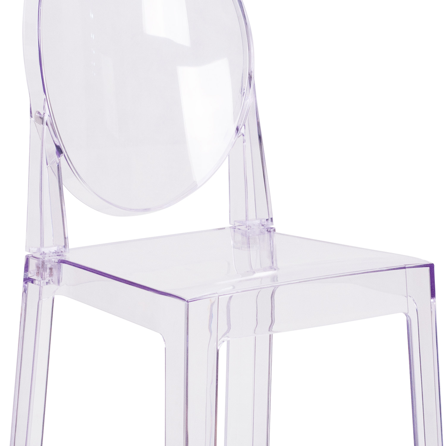 BLNK - Revna Ghost Counter Stool with Oval Back in Revna Transparent Crystal