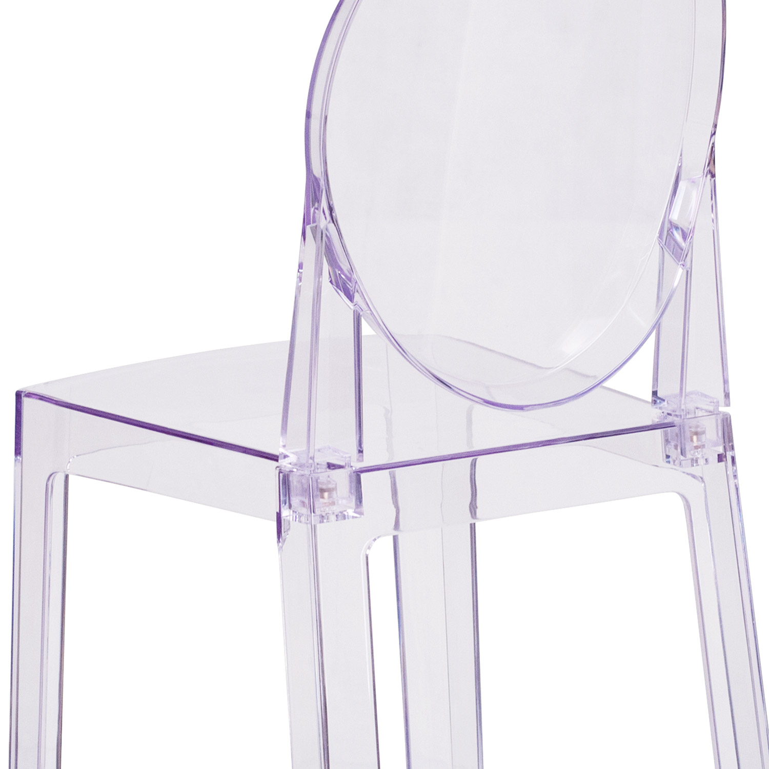 BLNK - Revna Ghost Counter Stool with Oval Back in Revna Transparent Crystal