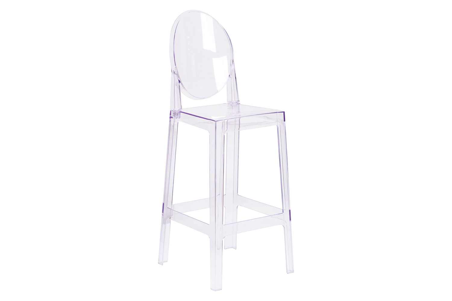 BLNK - Revna Ghost Bar Stool with Oval Back in Revna Transparent Crystal