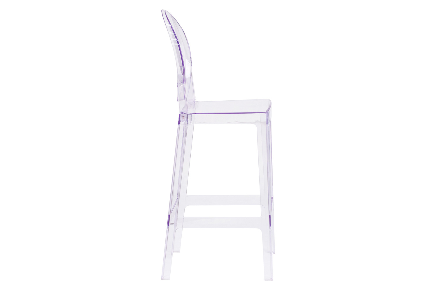 BLNK - Revna Ghost Bar Stool with Oval Back in Revna Transparent Crystal