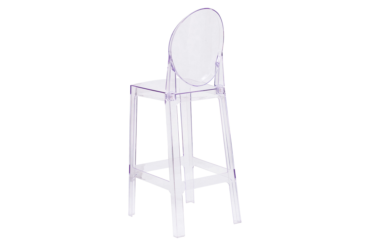 BLNK - Revna Ghost Bar Stool with Oval Back in Revna Transparent Crystal