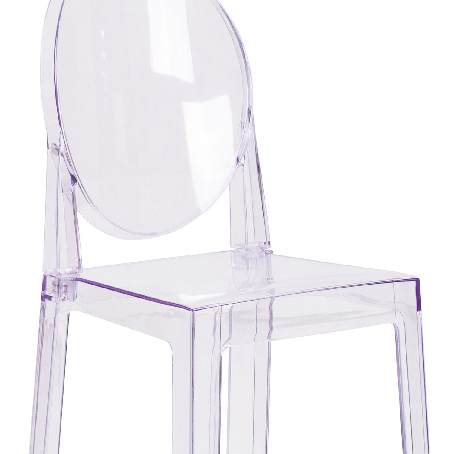 BLNK - Revna Ghost Bar Stool with Oval Back in Revna Transparent Crystal