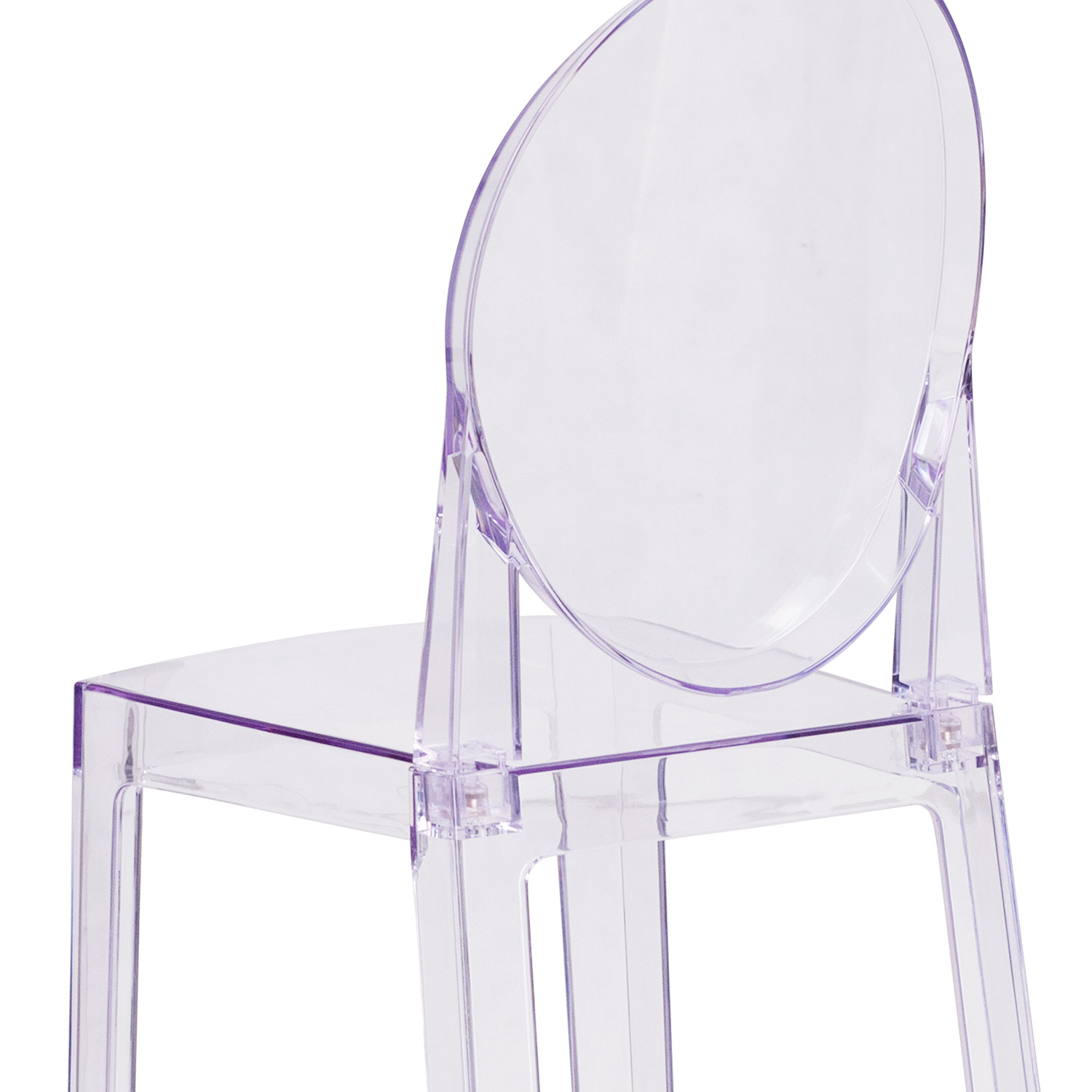 BLNK - Revna Ghost Bar Stool with Oval Back in Revna Transparent Crystal