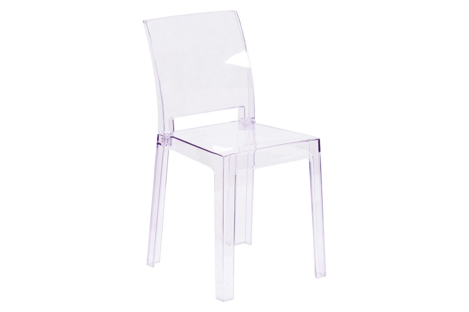 BLNK - Emilie Ghost Chair with Square Back in Transparent Crystal