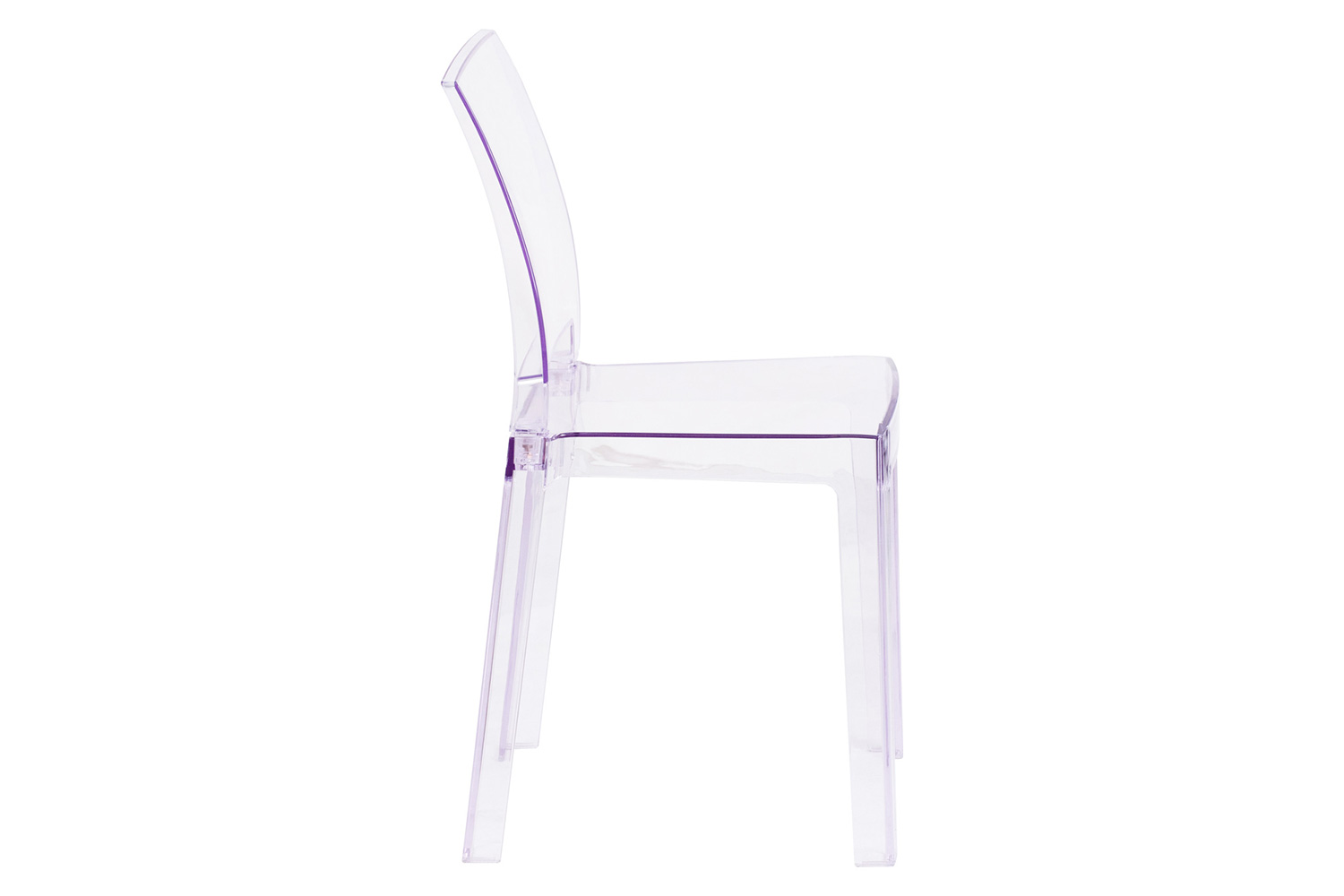 BLNK - Emilie Ghost Chair with Square Back in Transparent Crystal