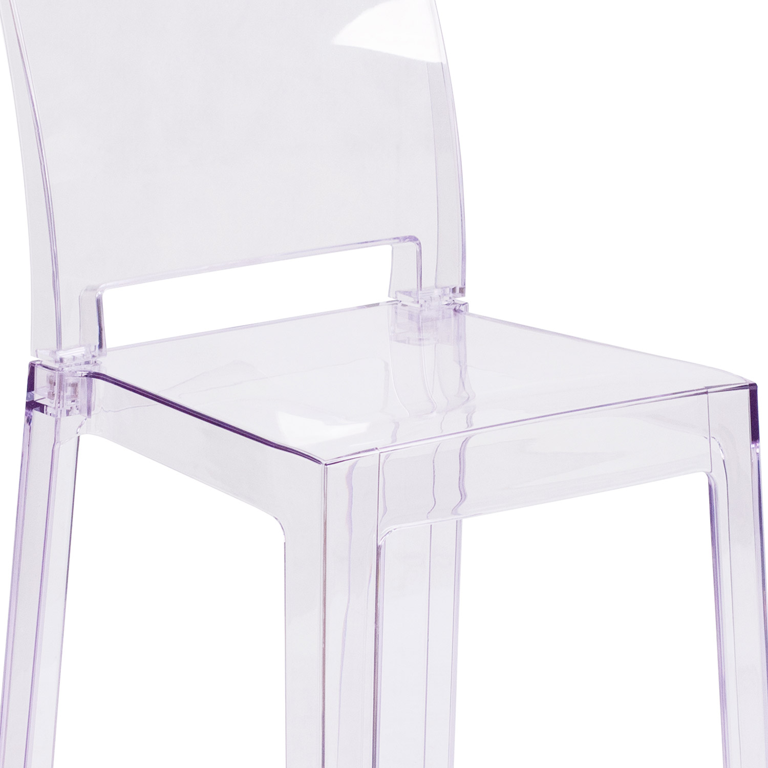 BLNK - Emilie Ghost Chair with Square Back in Transparent Crystal