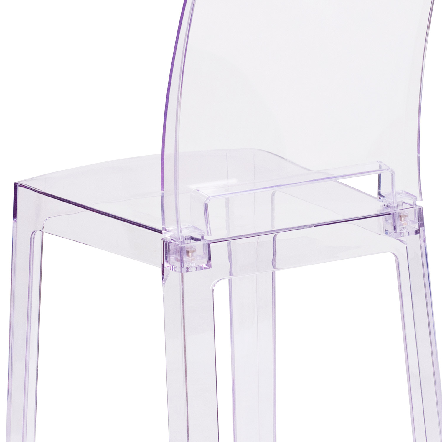 BLNK - Emilie Ghost Chair with Square Back in Transparent Crystal